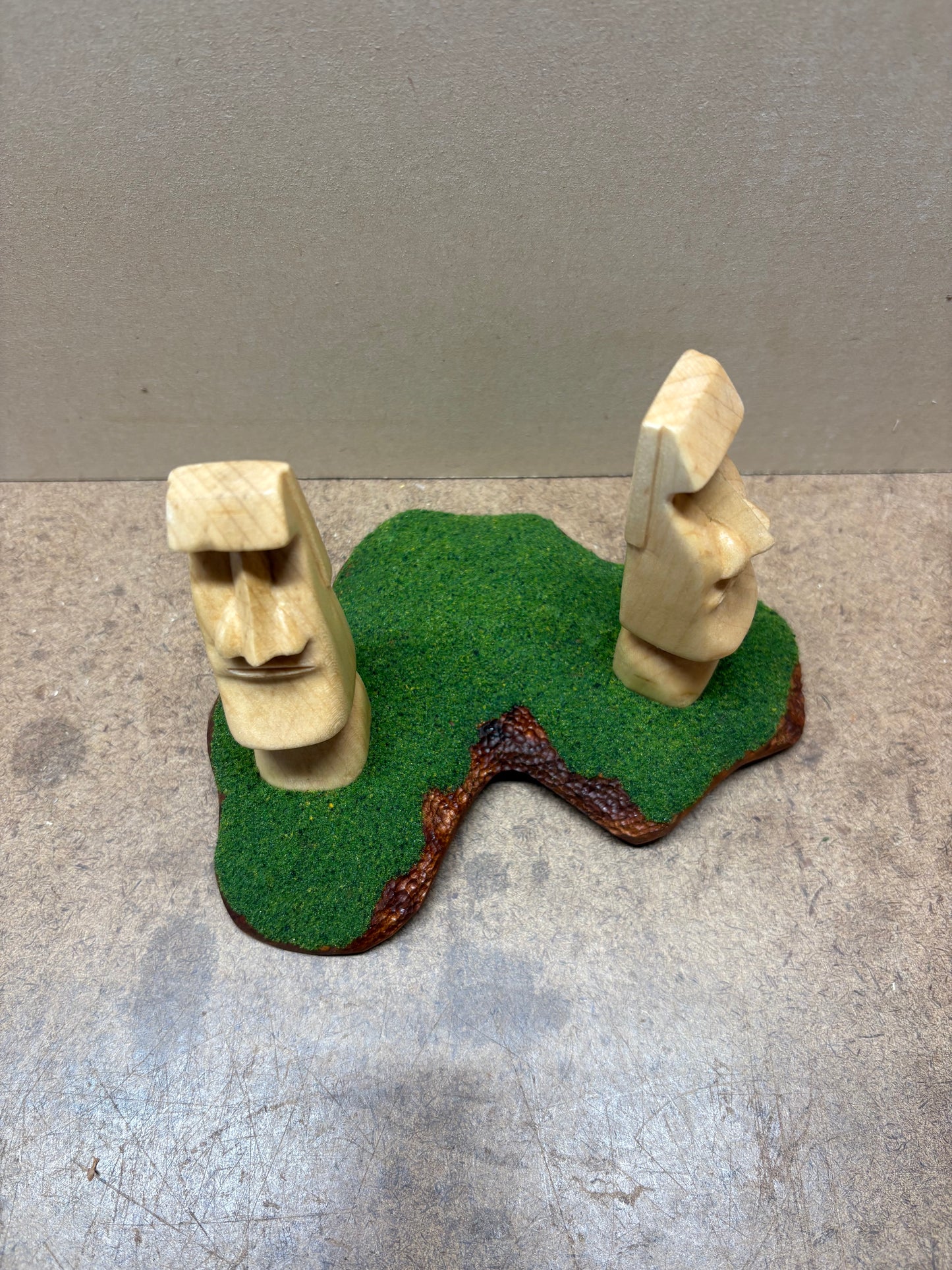 Hand-Carved Pair of Moai