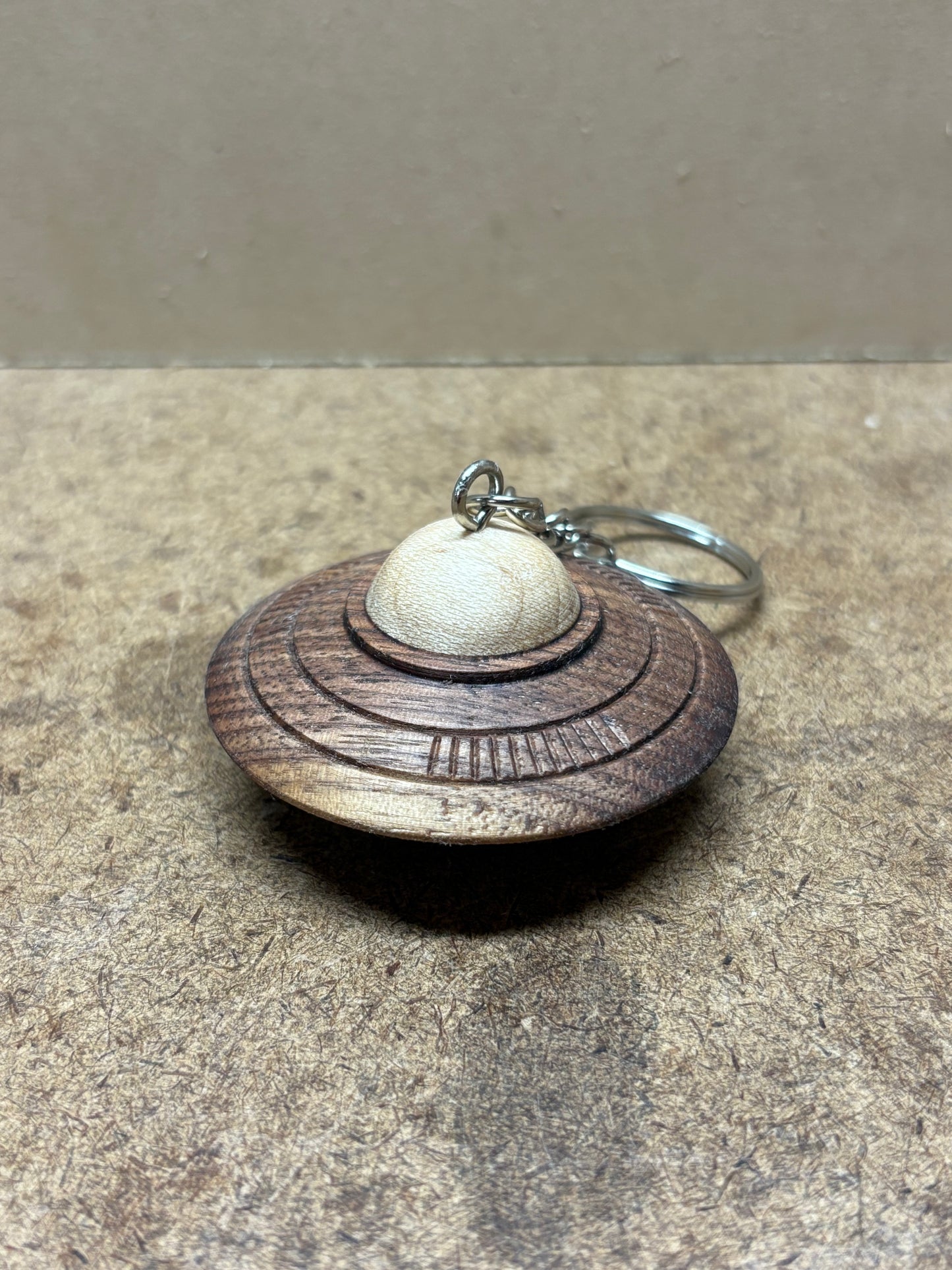 UFO Keychain (Walnut/Maple)