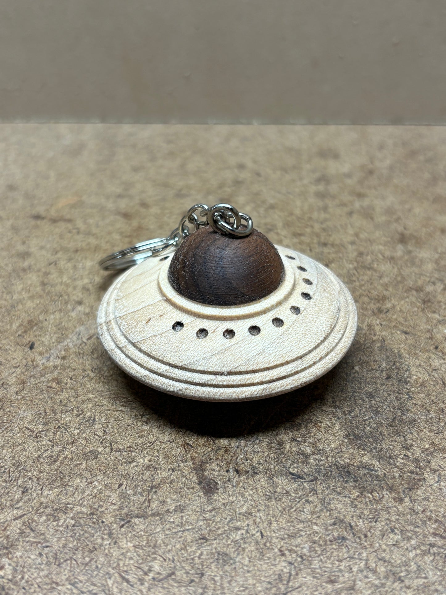 UFO Keychain (Maple/Walnut)